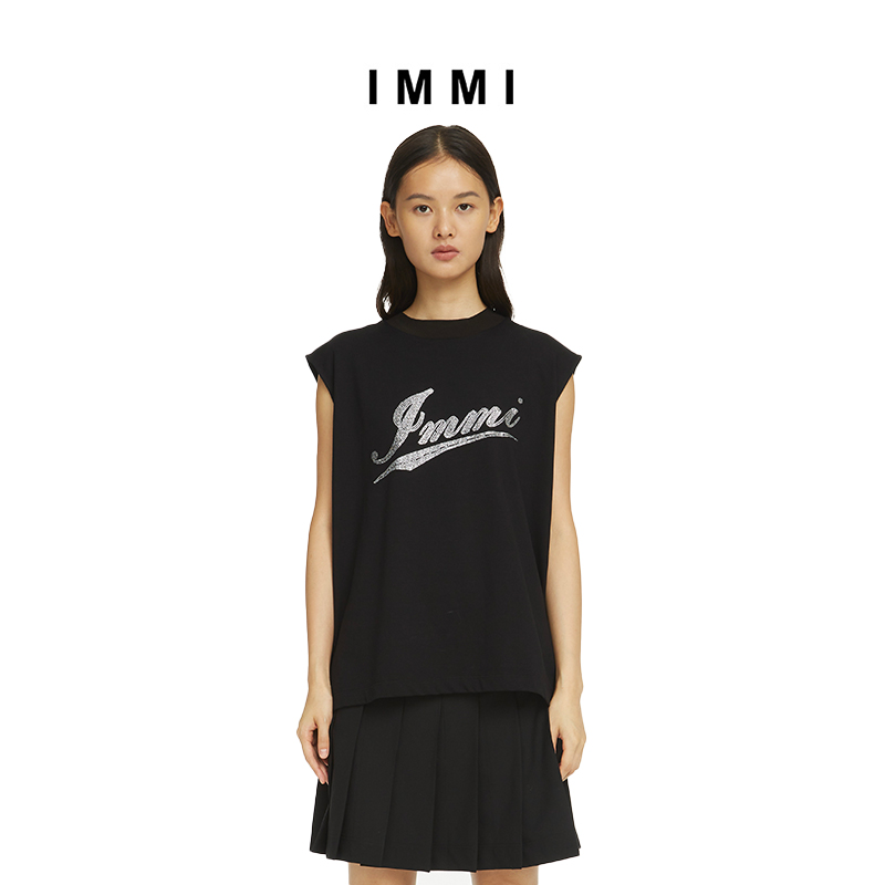 IMMI（服饰）烫钻LOGO无袖T恤