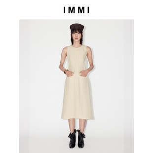 肌理醋酸背心式 25早秋新品 连衣裙MWEFWWDS0226X IMMI