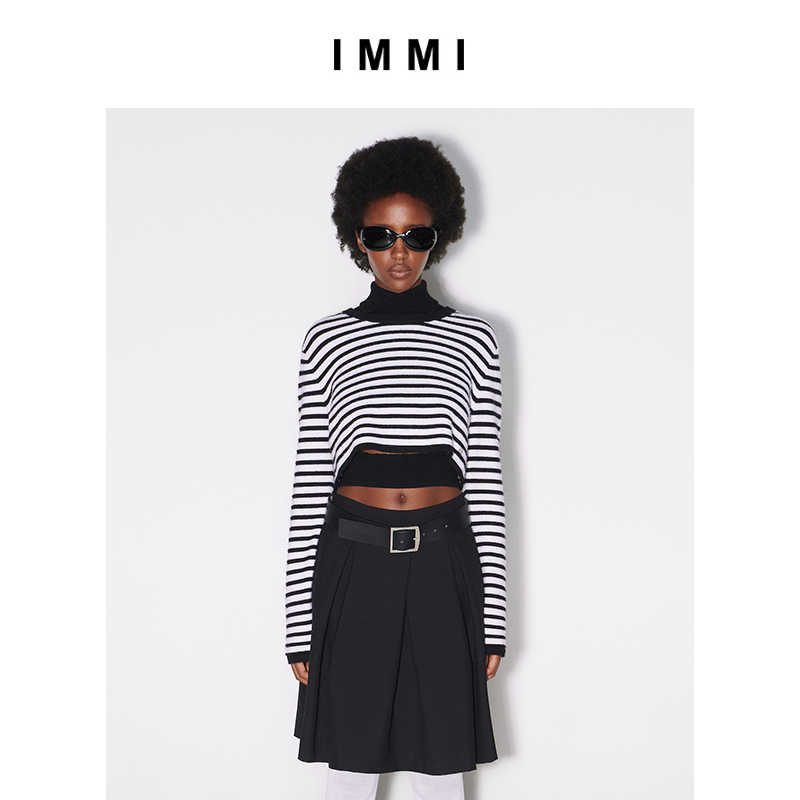 23秋冬新品羊绒条纹两件套