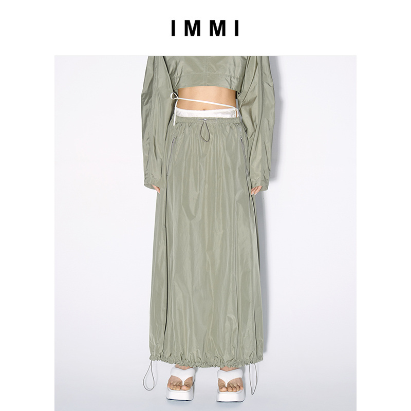 23夏季新品PL工装喇叭型长半裙