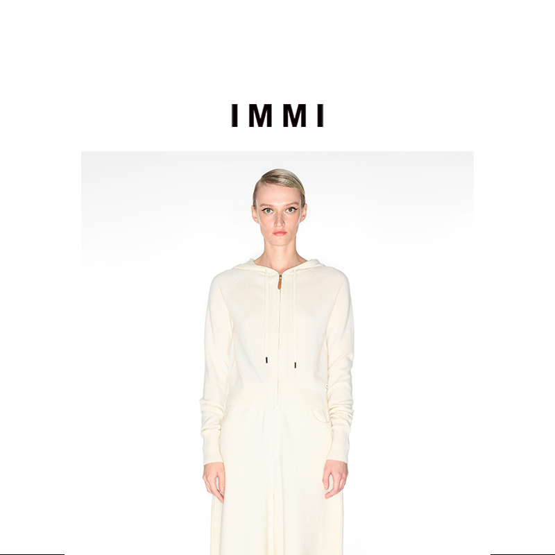 【IMMI】秋季新品全羊绒连帽拉链开衫MWDFWKKN0682X
