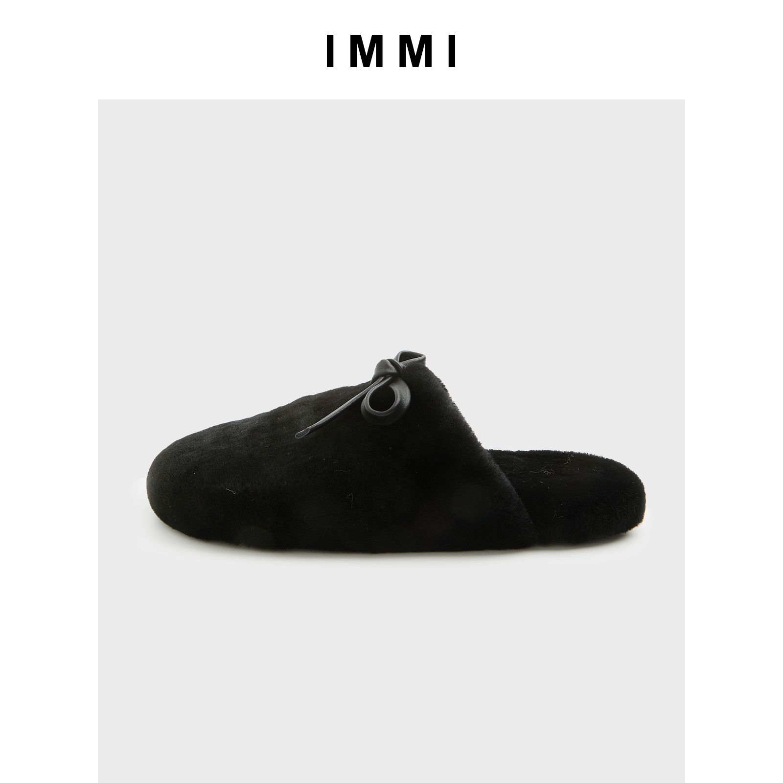 【IMMI】25秋冬新品女式蝴蝶结装饰羊毛拖鞋MWEFWTSD1581X