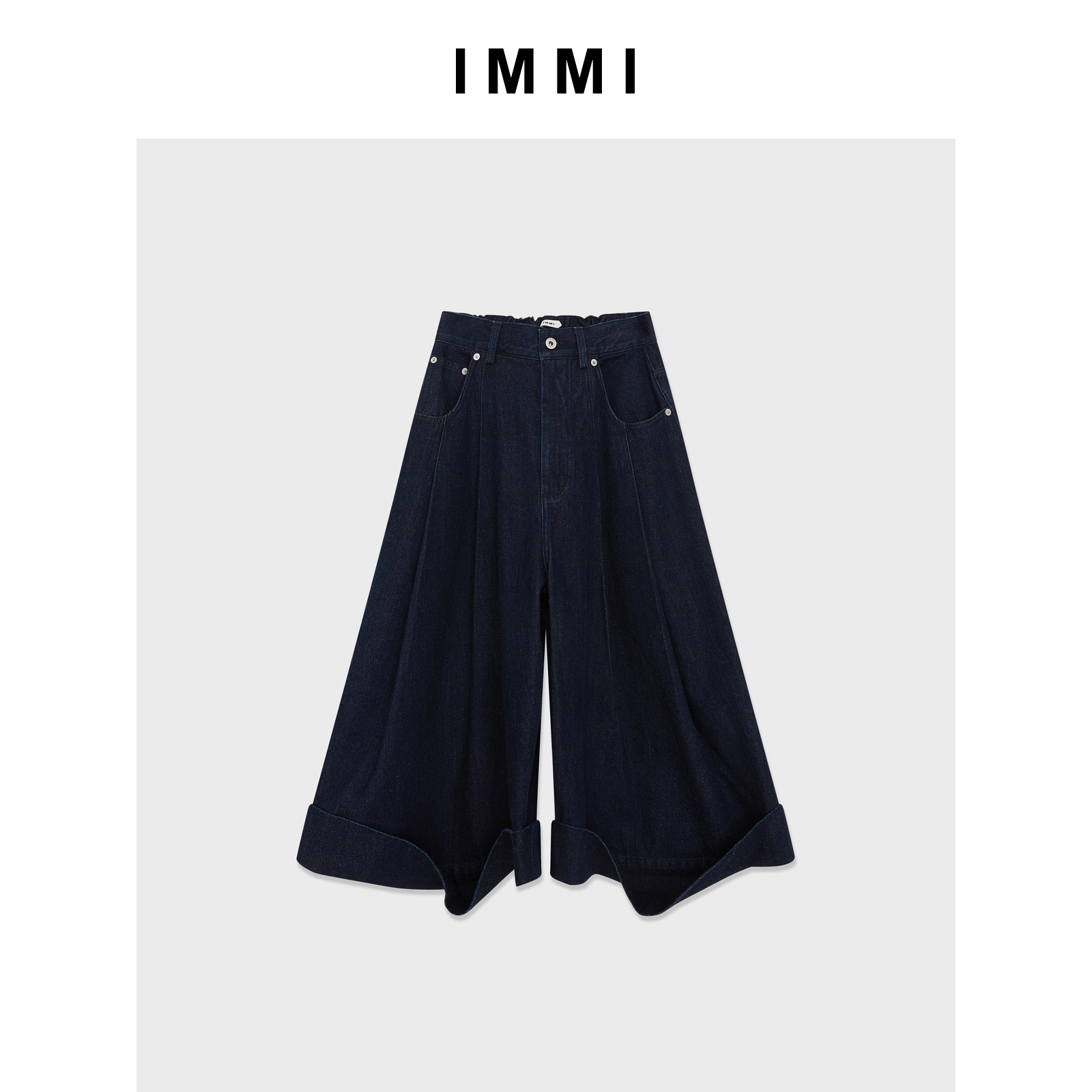 【IMMI】25秋冬新品复古牛仔翻边中裤MWEFWDPT0803A