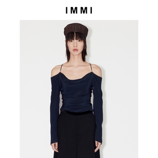 水洗真丝荡领长袖 25早秋新品 吊带上衣MWEFWWTP0291X IMMI