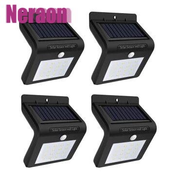 (Black, 4 PACK)16 LED Outdoor Solar Powerd Energy Saving - 实物图