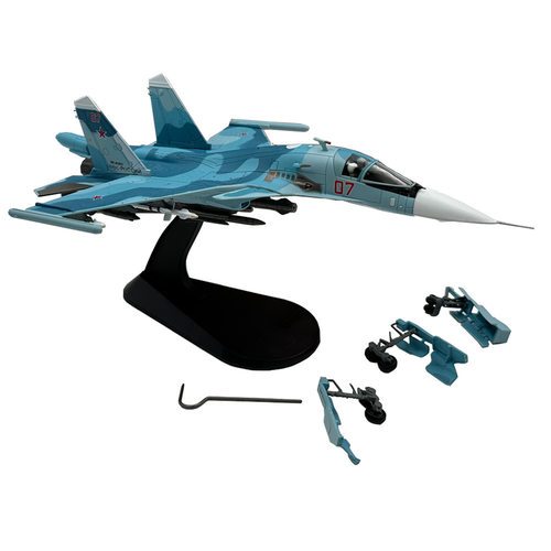 1/100俄罗斯苏34 SU34鸭嘴兽战斗轰炸机成品合金军事飞机模型摆件