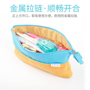 日本国誉笔袋铅笔盒可变形三种大容量帆布ins日系笔袋初中生高中