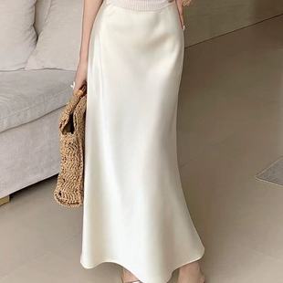 裙子半裙JY6301 2025夏季 新款 丝光面半身裙女鱼尾裙夏季 高级感长款
