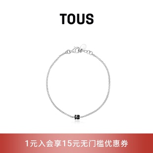 桃絲熊925銀黑瑪瑙潮流小眾設計輕奢手鏈女 TOUS