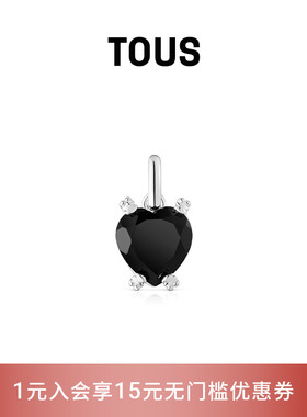 【新品】TOUS/桃丝熊Color Pills系列925银黑玛瑙心形吊坠
