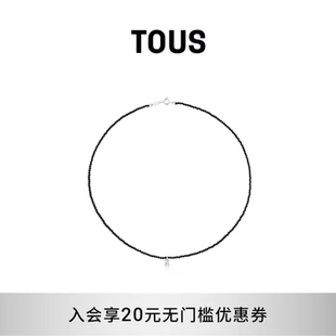 TOUS桃丝熊Bold 黑玛瑙串珠项链女生日礼物 Bear系列简约小众经典
