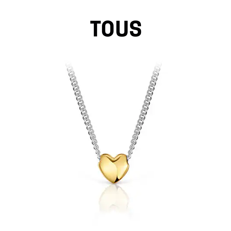 TOUS/桃丝熊My Other Half系列双色心形锁骨项链女生节日礼物