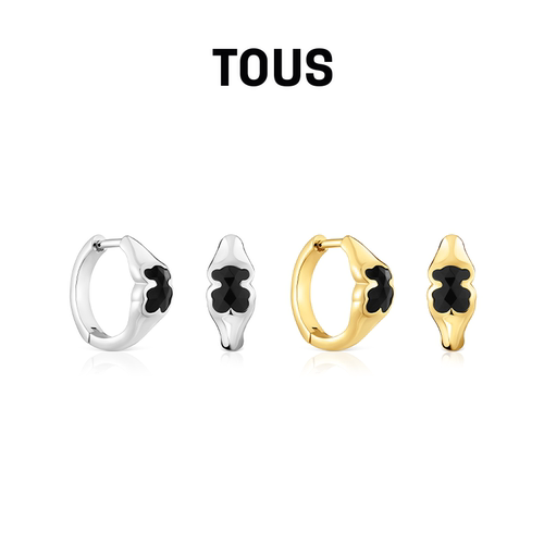 【新品】TOUS桃丝熊Icon Color系列黑玛瑙小熊耳环