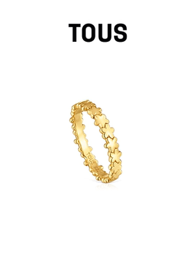【新品】TOUS/桃丝熊TOUS Grounds系列银镀18K金花朵戒指设计感