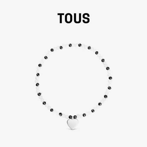 【新品】 TOUS桃丝熊Grounds系列尖晶石爱心挂坠设计高级手链女