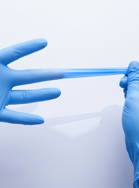 一次性丁腈丁晴手套加厚食品级厨房家用防油橡胶乳胶实验室白蓝色