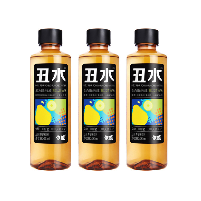 依能丑水膳食纤维饮料无糖0卡路里丑梨青柚味饮料国产12瓶装包邮