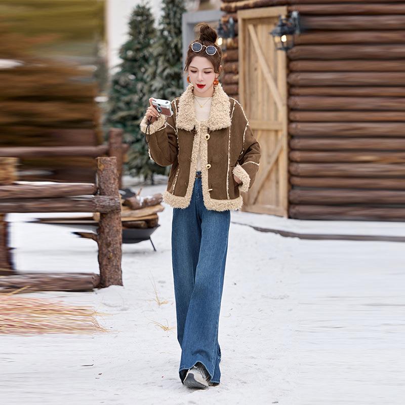 2毛024新款冬装绒加厚洋气上衣羊羔皮毛一Z5369-11时尚百体搭外套