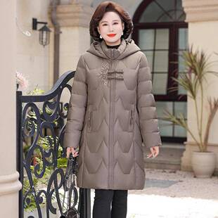 年正品过膝羽绒118-8813服女2025厚国标年90白鸭绒中妈妈女保暖加