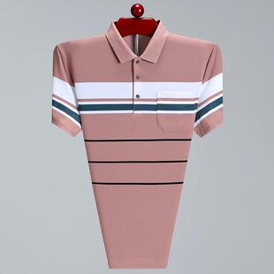 桑真丝短袖 新款 恤中老年爸爸装 口9902 蚕男袋装 TB休闲衫 夏季