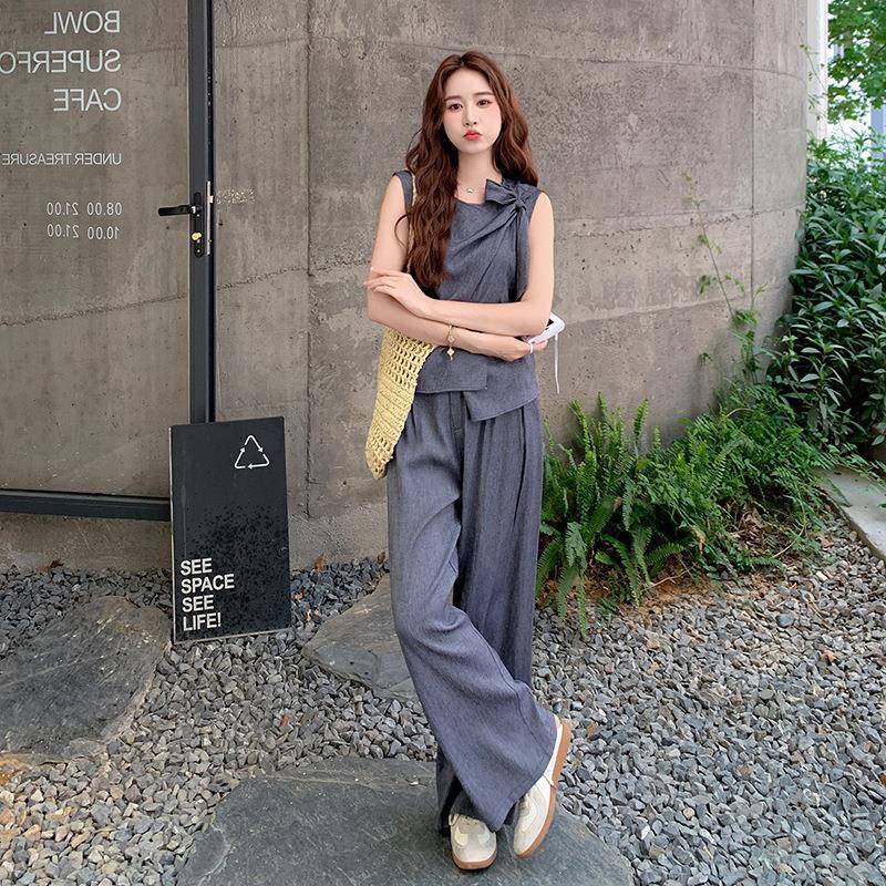 轻5HE5062-0熟风气质马级感套装女早秋季2025新款高甲阔腿裤两件