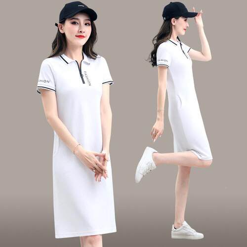 连衣瘦裙女夏新款休闲个子显裙子长款学生显152-2668中气质小小黑