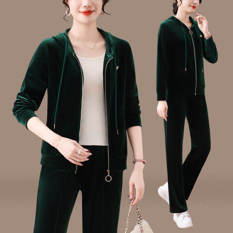 运动套装春秋新款时闲尚洋气品牌卫衣连女帽松休宽服两9652494件