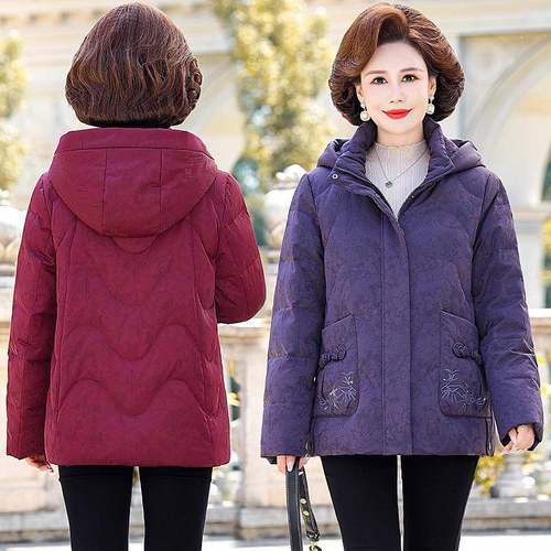 新款妈妈羽绒服中老洋年码女装BJ898607冬暖季时尚加厚保外套大气