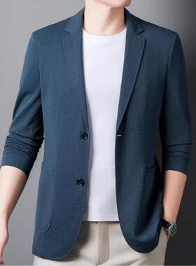 色2约025春秋季新款男休闲西装高档羊毛呢纯简中式年小99128-PP西