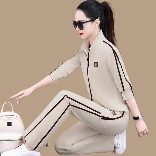 休套装女春秋季新潮牌时款尚女闲士卫82609952衣宽闲松休两件套