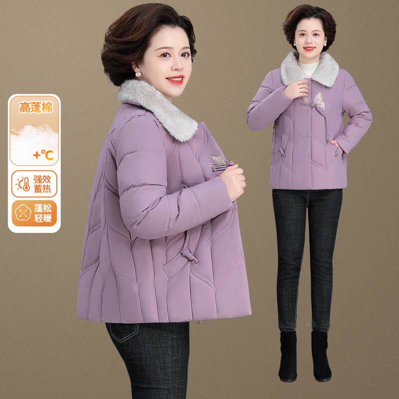 妈妈秋冬夹棉外年套中长阔太太轻84329902款薄棉衣老人女中冬装棉