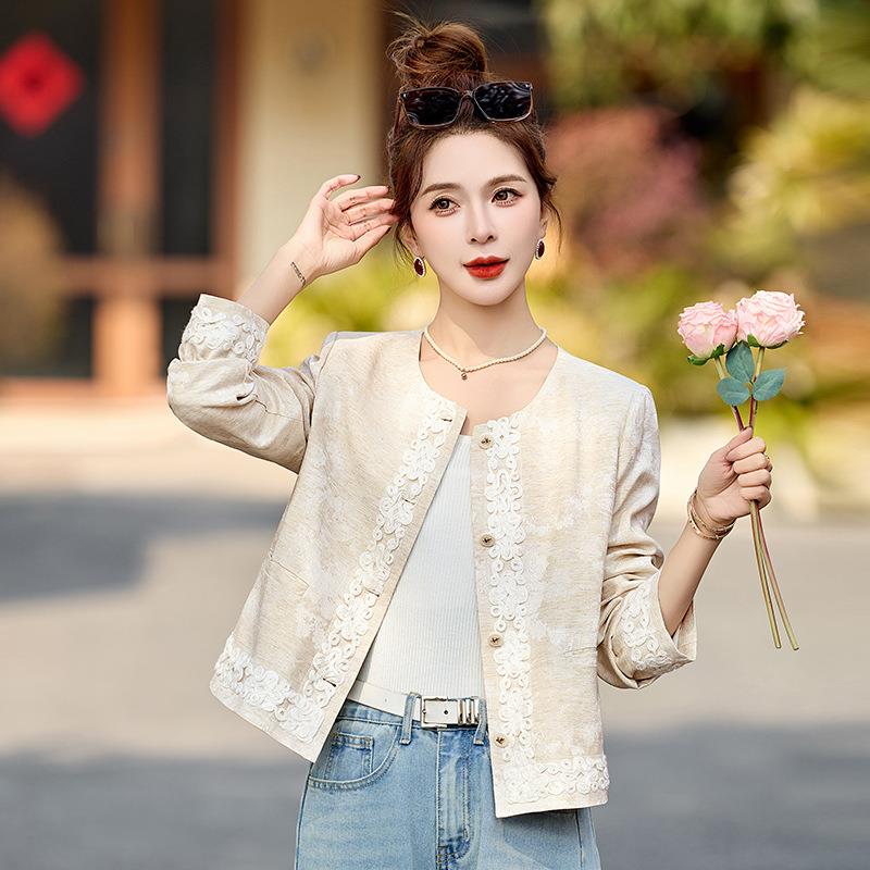 20花25春子季新款女新中式2国风拼接绣上衣小个DL2571-0气质时尚