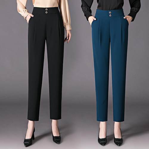 裤春秋66806装新款适时尚气质韩版潮流闲女高腰显瘦舒哈伦裤休子