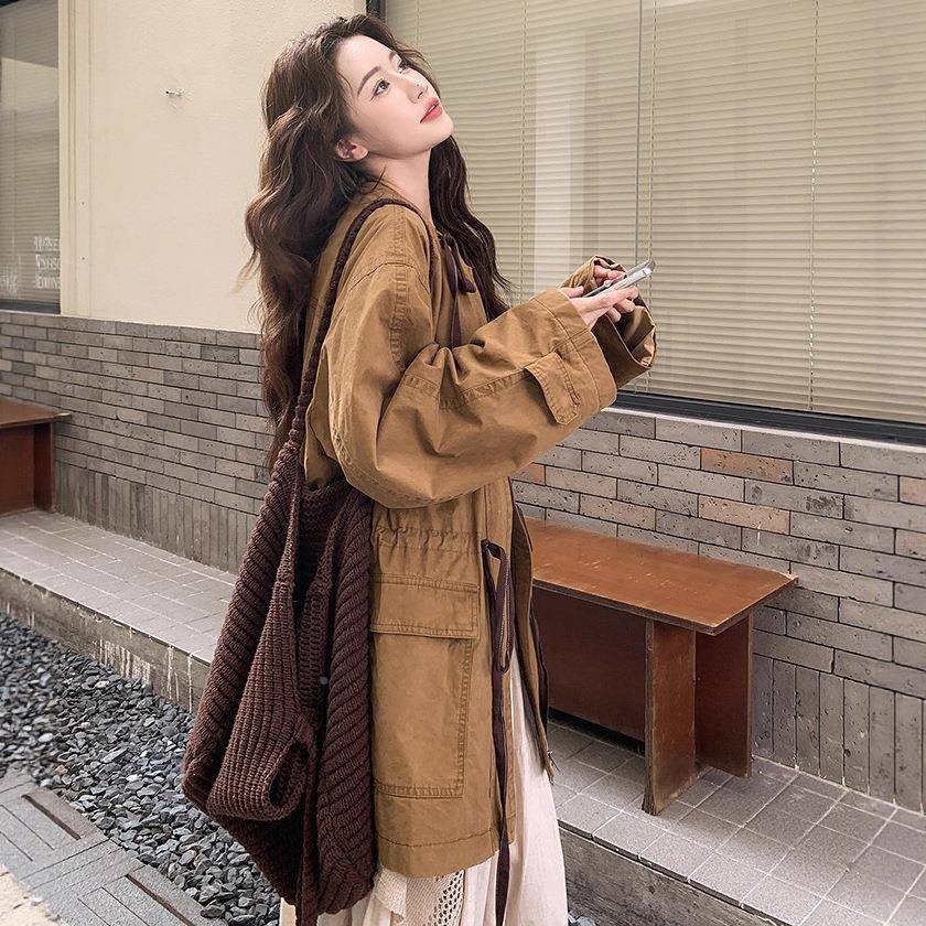 韩系宽年松显松0弛感休闲外套女D037-991秋季225新款中长款爆款工