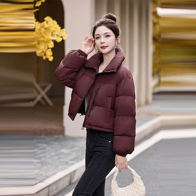 短款羽绒服女装冬季新款小个子8HE99812-面包服加厚立领外白鸭绒