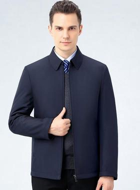 82221-F冬翻季老年商中务外休闲男士拉链棉服领棉袄加厚棉衣保暖
