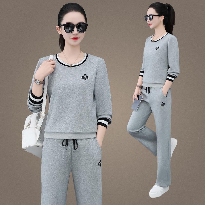 妈96511447妈秋卫衣运休闲套装202装5款气质减动龄中新年女时尚春