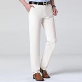 子 中尚年男时百搭中直筒修休闲裤 专柜腰男身士休A692闲裤 春夏薄款