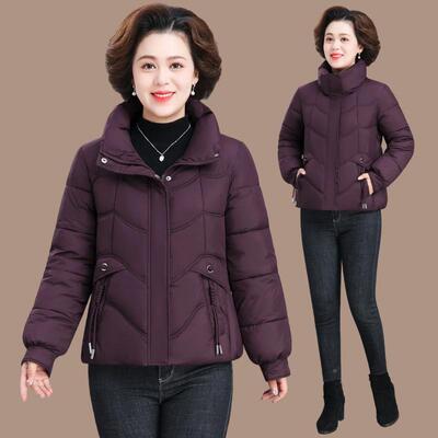 妈妈冬棉短款中年女加绒棉袄衣装外套20525-882新款中老年秋冬羽2