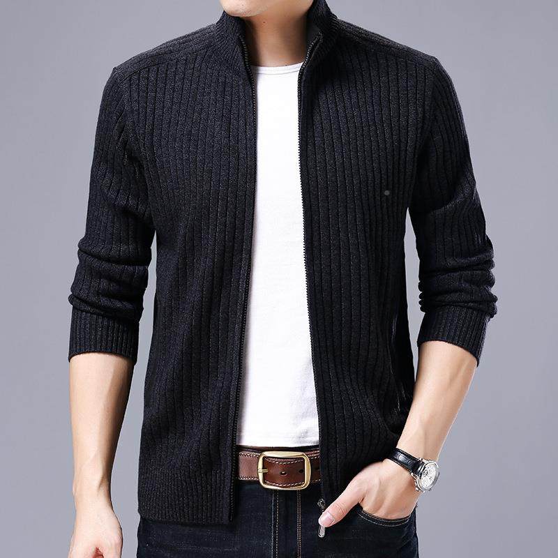 02年5冬季新青中男士羊绒衫款商务2休闲时尚开衫拉链加厚羊8211-B