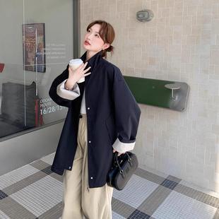 226计织中长款 慵懒感风设B157 针2 025新款 韩系休闲风衣外套女秋季