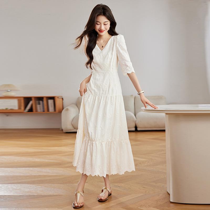 小香7风法式连2级衣裙女205新款高感气质遮肚显瘦时NY2572尚A字裙