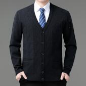 267 商羊毛衫 羊绒衫 爸衣务外套毛厚款 中老年男士 开衫 秋冬季 爸装