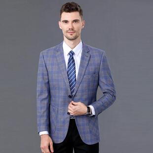 春秋便中年男服士外套便装 休闲西西2029爸爸服中老年男羊毛单西服