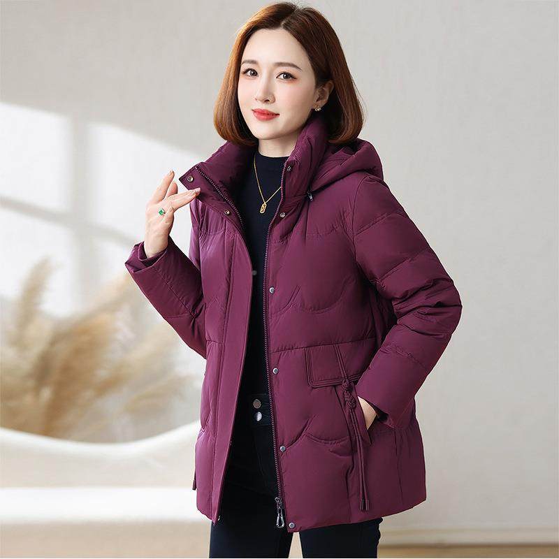 正时品撤柜服个子加厚保暖白738891鹅绒羽绒服女尚中防老年宽松百