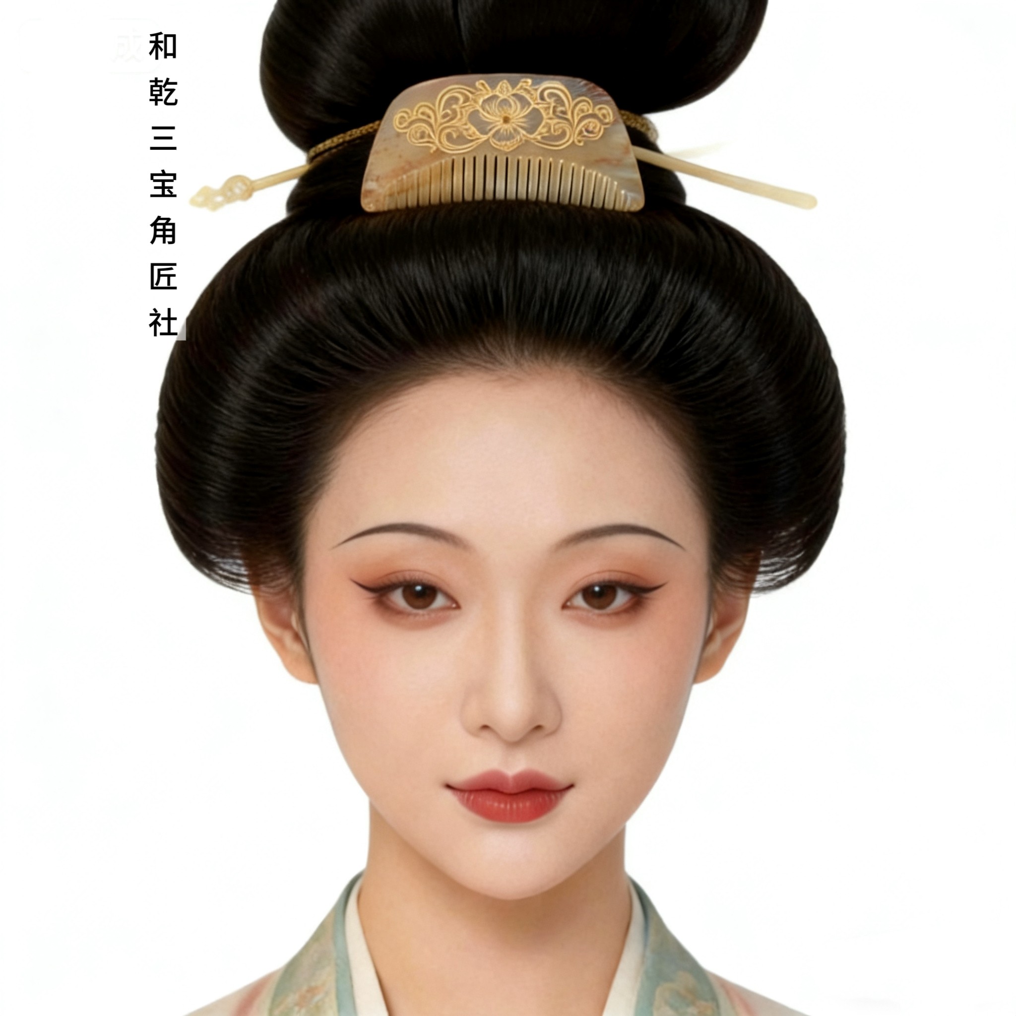 定制羊角唐风发梳复原卷草纹宝相花梳篦唐梳古风梳子汉服头饰传统,饰品/流行首饰/时尚饰品新,民族风发饰,淘宝优惠券,粉丝福利购,淘宝优惠卷