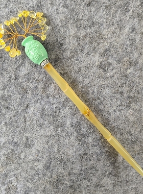 羊角小田逐樊长曦薇玉花瓶发钗古风汉服配饰小钗发簪唐风明制头饰