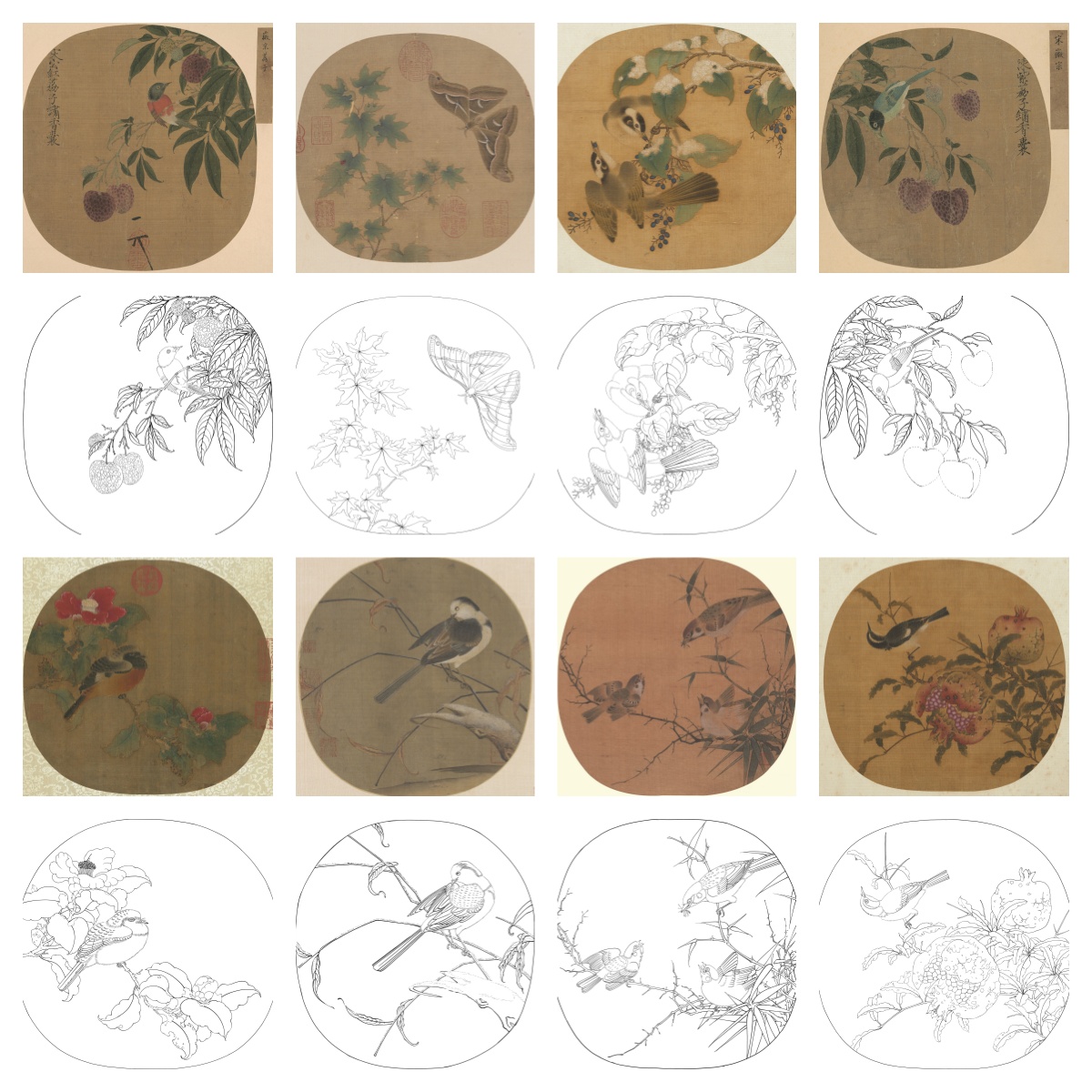 打印写生海棠初学者线描工笔画