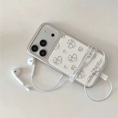 苹果17/16ins风小熊滴胶手机壳