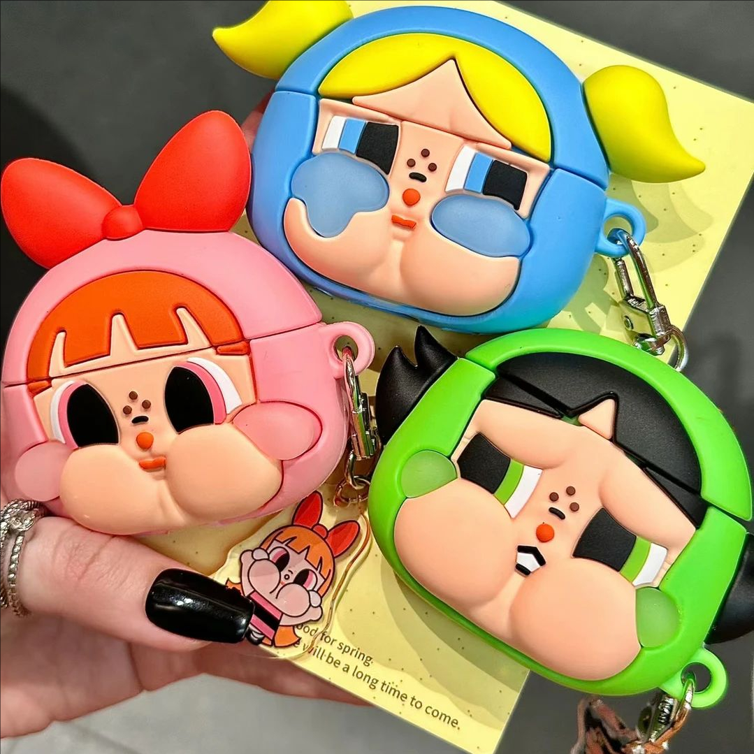 卡通小女警适用于AirPods/spro4耳机套苹果AirPods Pro二代保护套AirPods3软无线蓝牙小众保护套